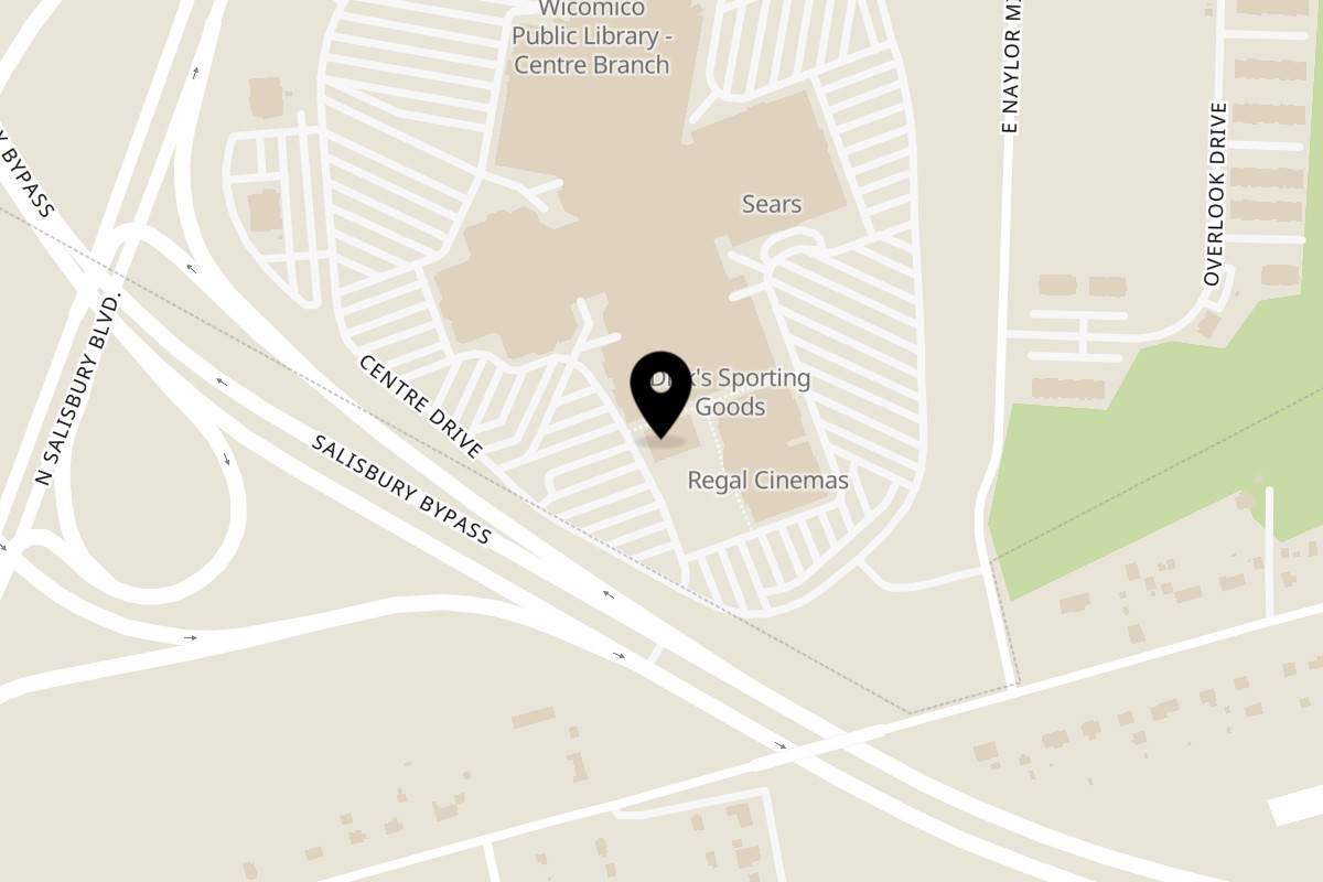 Map showing the location of MOMO Craft Pizza on 2328 N Salisbury Blvd A001 in Salisbury